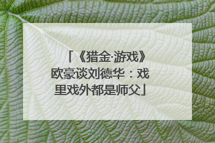 《猎金·游戏》欧豪谈刘德华：戏里戏外都是师父