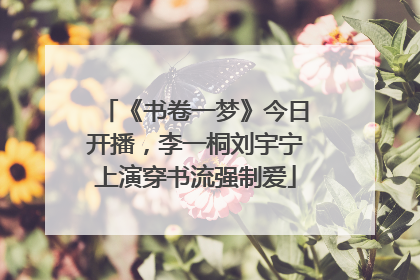 《书卷一梦》今日开播，李一桐刘宇宁上演穿书流强制爱