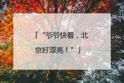 “爷爷快看，北京好漂亮！”