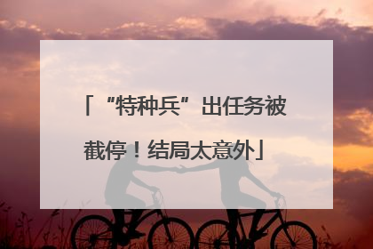 “特种兵”出任务被截停！结局太意外
