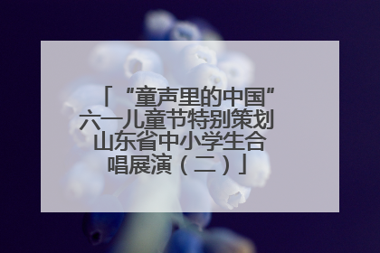 “童声里的中国”六一儿童节特别策划 山东省中小学生合唱展演（二）