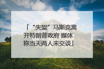 “失望”马斯克离开特朗普政府 媒体称当天两人未交谈