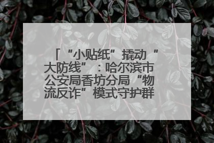 “小贴纸”撬动“大防线”：哈尔滨市公安局香坊分局“物流反诈”模式守护群众“钱袋子”