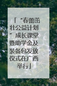 “春蕾茁壮公益计划”成长课堂暨助学金及装备包发放仪式在广西举行