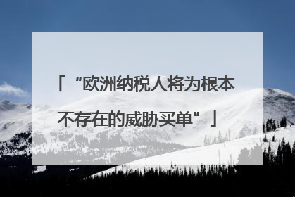 “欧洲纳税人将为根本不存在的威胁买单”
