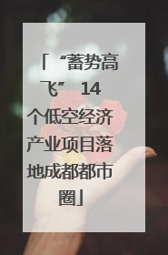 “蓄势高飞” 14个低空经济产业项目落地成都都市圈