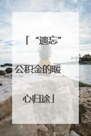 “遗忘”公积金的暖心归途