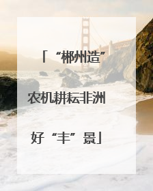 “郴州造”农机耕耘非洲好“丰”景
