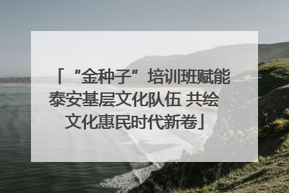“金种子”培训班赋能泰安基层文化队伍 共绘文化惠民时代新卷