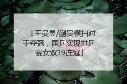 王曼昱/蒯曼横扫对手夺冠，国乒实现世乒赛女双19连冠