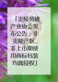 炎陵黄桃产业协会发布公告：非炎陵产区、非上市期使用商标包装均属侵权
