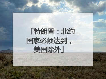 特朗普：北约国家必须达到，美国除外