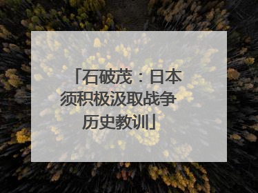 石破茂：日本须积极汲取战争历史教训