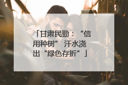 甘肃民勤：“信用种树” 汗水浇出“绿色存折”