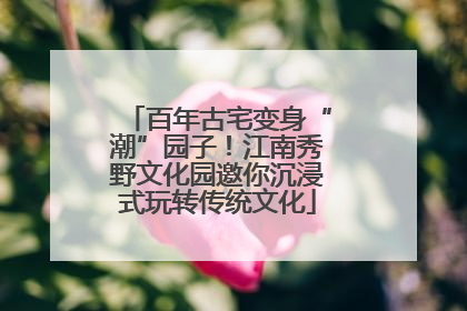 百年古宅变身“潮”园子！江南秀野文化园邀你沉浸式玩转传统文化