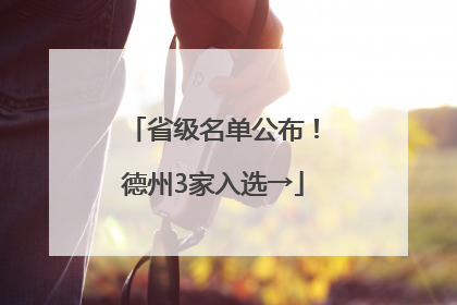 省级名单公布！德州3家入选→