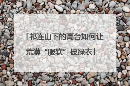 祁连山下的高台如何让荒漠“服软”披绿衣