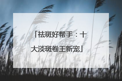 祛斑好帮手：十大淡斑卷王新宠