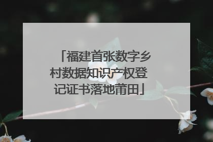 福建首张数字乡村数据知识产权登记证书落地莆田