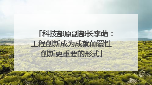 科技部原副部长李萌：工程创新成为成就颠覆性创新更重要的形式