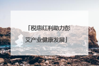 税惠红利助力彭艾产业健康发展