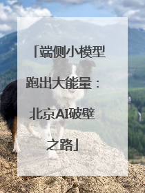 端侧小模型跑出大能量：北京AI破壁之路
