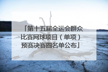 第十五届全运会群众比赛网球项目（单项）预赛决赛圈名单公布