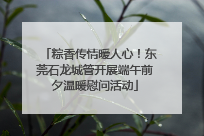粽香传情暖人心！东莞石龙城管开展端午前夕温暖慰问活动