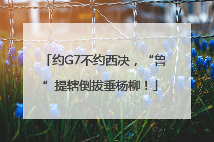 约G7不约西决，“鲁”提辖倒拔垂杨柳！