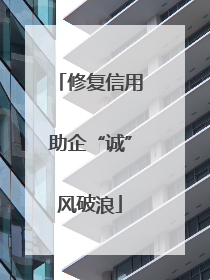 修复信用助企“诚”风破浪