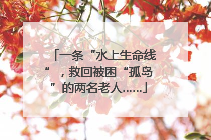 一条“水上生命线”，救回被困“孤岛”的两名老人……