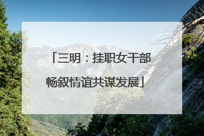 三明：挂职女干部畅叙情谊共谋发展