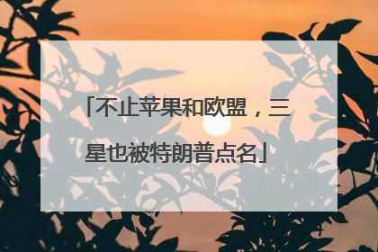 不止苹果和欧盟，三星也被特朗普点名