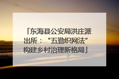 东海县公安局洪庄派出所：“五勤织网法”构建乡村治理新格局