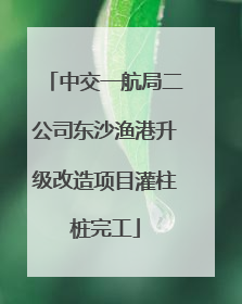 中交一航局二公司东沙渔港升级改造项目灌柱桩完工
