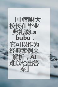 中南财大校长在毕业典礼谈Labubu：它可以作为经典案例来解析，AI难以给出答案