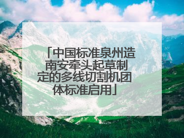 中国标准泉州造 南安牵头起草制定的多线切割机团体标准启用