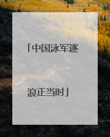 中国泳军逐浪正当时