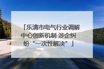乐清市电气行业调解中心创新机制 涉企纠纷“一次性解决”