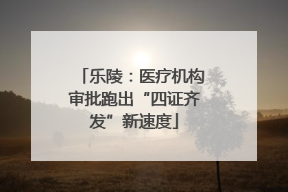 乐陵：医疗机构审批跑出“四证齐发”新速度