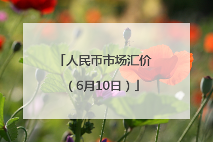 人民币市场汇价（6月10日）
