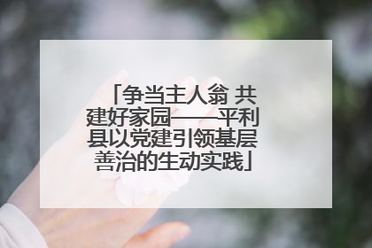 争当主人翁 共建好家园——平利县以党建引领基层善治的生动实践
