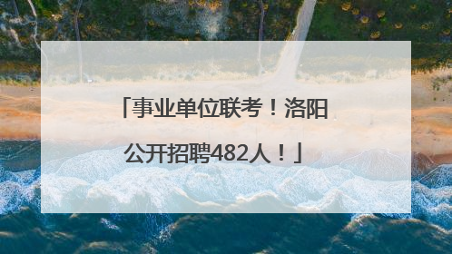 事业单位联考！洛阳公开招聘482人！