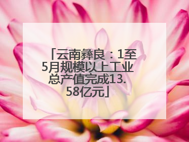 云南彝良：1至5月规模以上工业总产值完成13.58亿元
