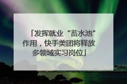 发挥就业“蓄水池”作用，快手美团将释放多领域实习岗位