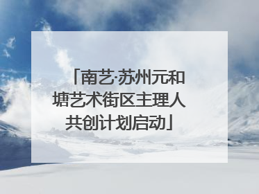 南艺·苏州元和塘艺术街区主理人共创计划启动