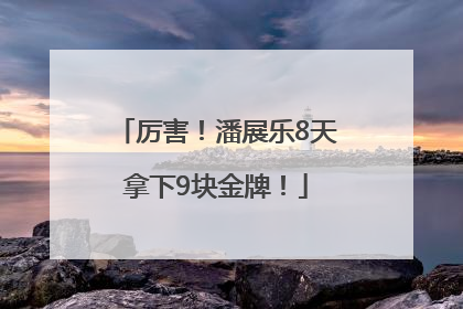 厉害！潘展乐8天拿下9块金牌！