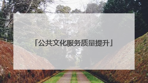 公共文化服务质量提升