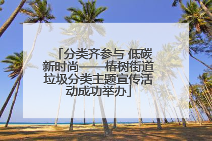 分类齐参与 低碳新时尚——椿树街道垃圾分类主题宣传活动成功举办