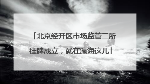 北京经开区市场监管二所挂牌成立，就在瀛海这儿